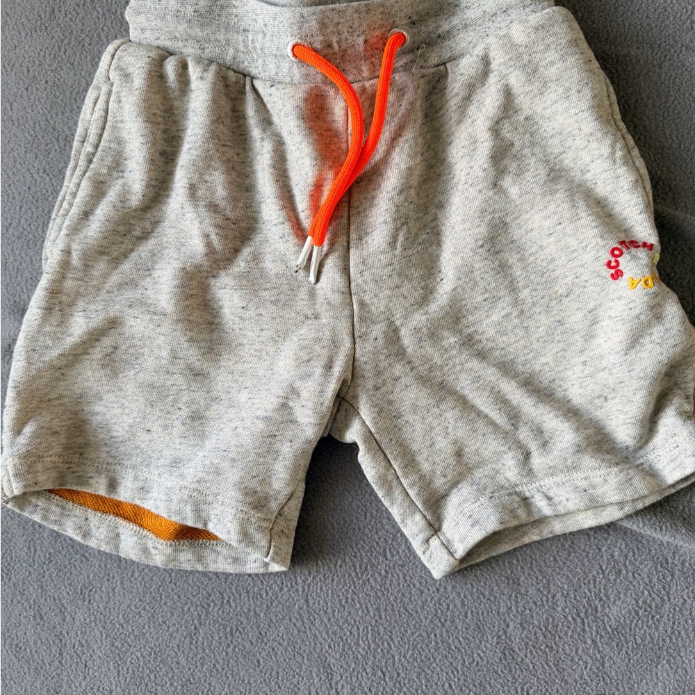 Boys Scotch & Soda Grey Logo Shorts with Orange Accents